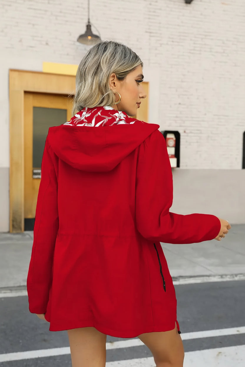 Veste Légère À Capuche Avec Taille Ajustable Pour Femme | Idéale Pour La Mi-Saison Et Les Sorties Quotidiennes