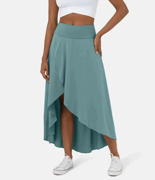 Jupe Midi À Taille Haute Avec Ourlet Froncé Pour Femme | Idéale Pour Usage Quotidien