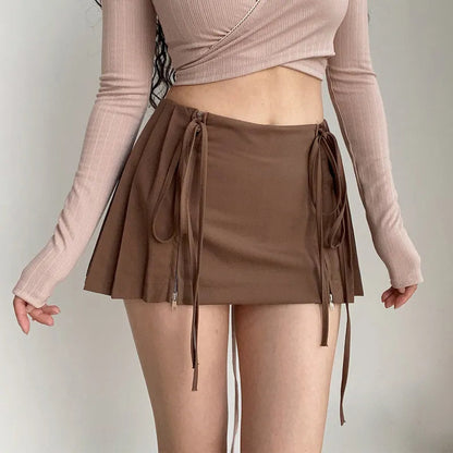 Jupe Mini Taille Haute avec Nœud pour Femme | Idéale pour le Quotidien et les Sorties