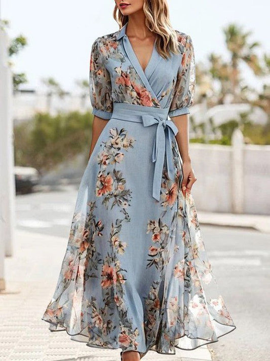 Robe Midi à Encolure en V avec Coupe Fluide pour Femme | Idéale pour Usage Quotidien et Événements