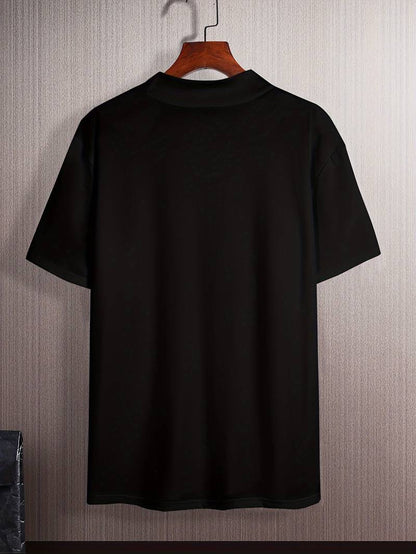 T-shirt Col Montant Avec Coupe Classique Pour Homme | Idéal Pour Les Tenues Décontractées Du Quotidien