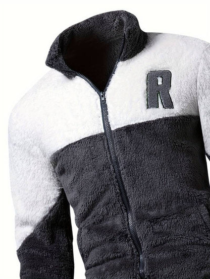 Veste Zippée Bicolore pour Homme avec Col Montant | Idéale pour Le Quotidien Et Les Loisirs