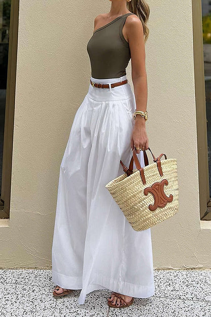 Pantalon Palazzo à Taille Haute pour Femme | Idéal pour les Tenues d’Été et de Soirée