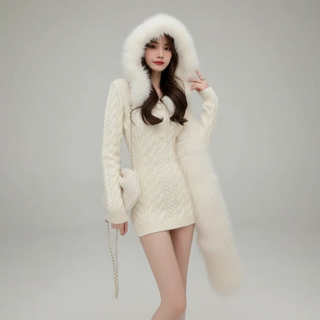 Robe Pull À Capuche pour Femme | Idéale pour Les Journées D’Hiver