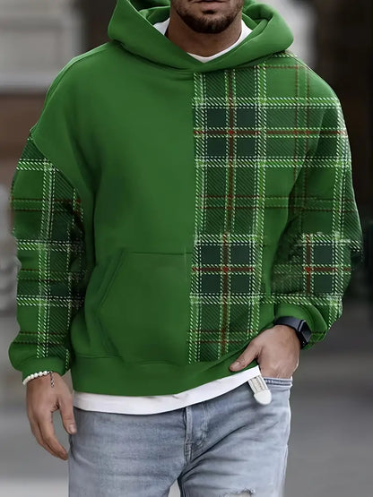 Sweat À Capuche À Motif Carreaux Avec Manches Longues Pour Homme | Idéal Pour Un Usage Quotidien