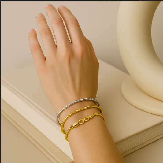 Bracelet Minimaliste Avec Fermoir Serpent pour Unisexe | Idéal pour Un Usage Quotidien