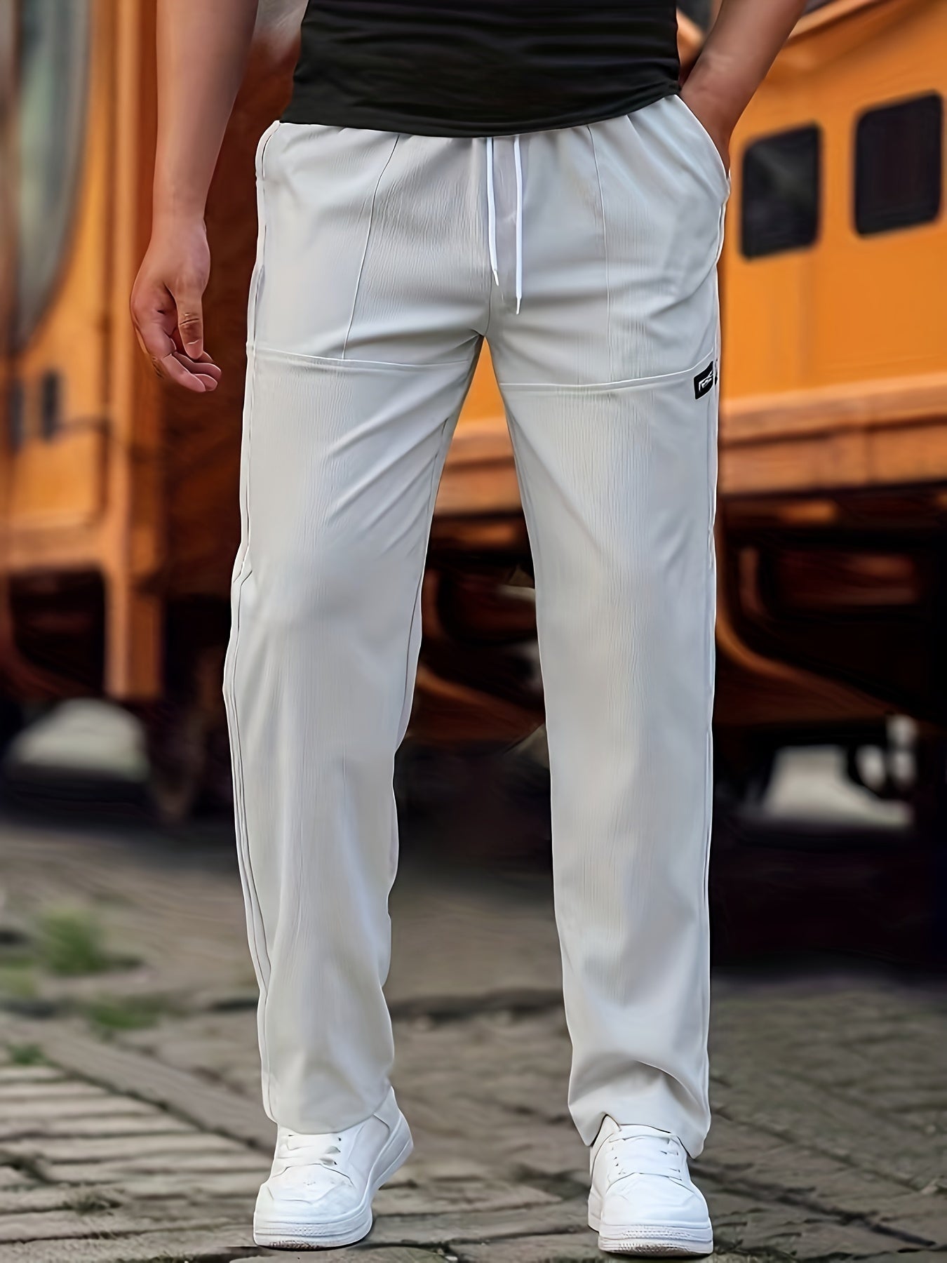 Pantalon Classique avec Taille à Cordon pour Homme | Idéal pour Usage Quotidien