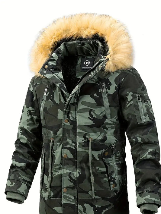 Veste d’Hiver Camouflage avec Capuche pour Homme | Idéale pour les Activités Extérieures en Hiver