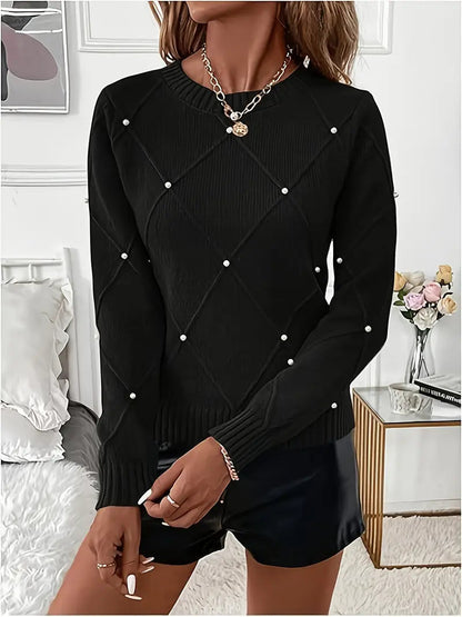 Pull à Manches Longues avec Motif Texturé pour Femme | Idéal pour un Usage Quotidien