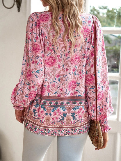 Blouse à Manches Chauve-Souris avec Imprimé Floral pour Femmes | Idéal pour l’Été