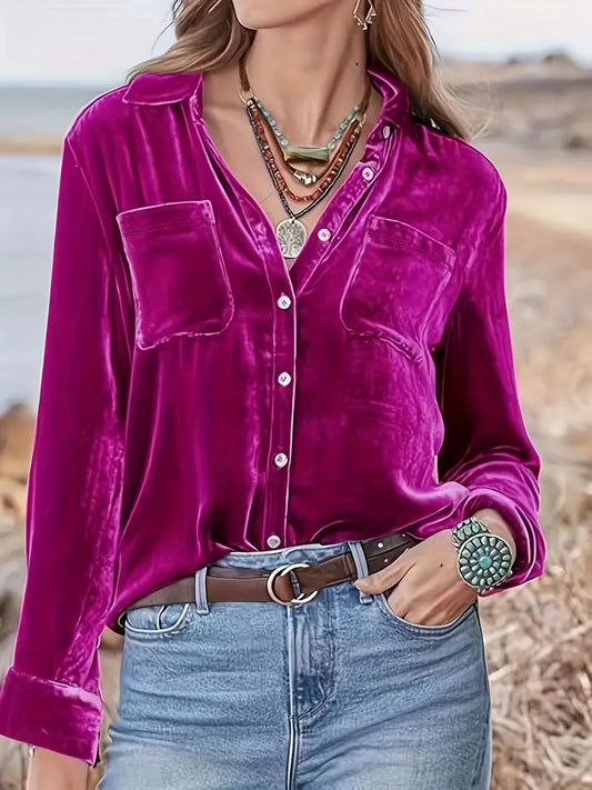 Chemise À Coupe Décontractée Avec Col Classique Pour Femmes | Idéal Pour Usage Quotidien