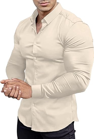 Chemise Slim-Fit Sans Repassage avec Tissu Extensible pour Homme | Idéale pour le Bureau ou les Sorties