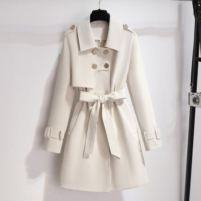 Trench-coat Avec Ceinture À La Taille Et Col À Revers Pour Femme | Idéal Pour Usage Quotidien Et Occasions Formelles