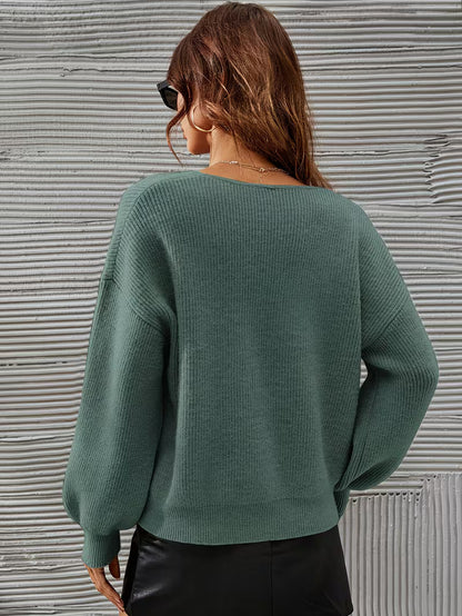 Pull À Col V Avec Coupe Ample Et Épaules Tombantes Pour Femme | Idéal Pour Toutes Les Saisons
