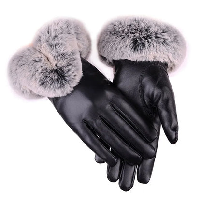Gants d’Hiver avec Bord en Fausse Fourrure pour Femme | Idéals pour les Journées Froides