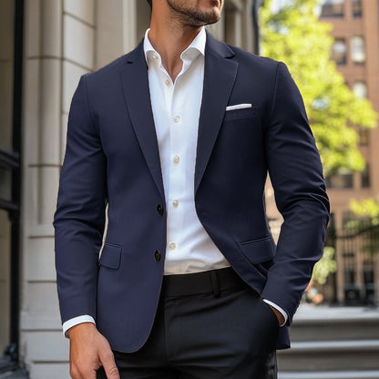 Blazer boutonné à revers cranté pour hommes