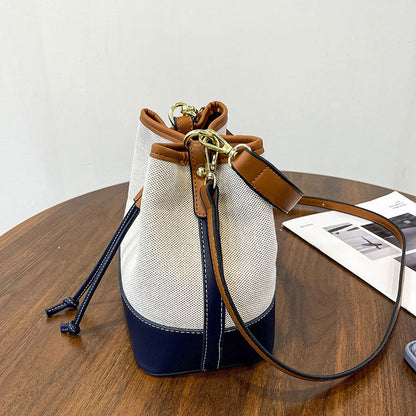 Sac Seau Bicolore Avec Cordon De Serrage Et Bandoulière Ajustable Pour Femme | Idéal Pour Usage Quotidien