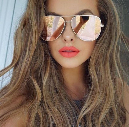 Lunettes de Soleil Aviateur avec Verres Miroir pour Femme | Idéales pour les Activités Extérieures