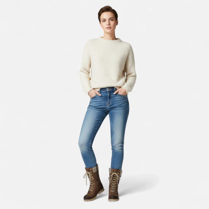 Bottes à lacets à col texturé pour femmes