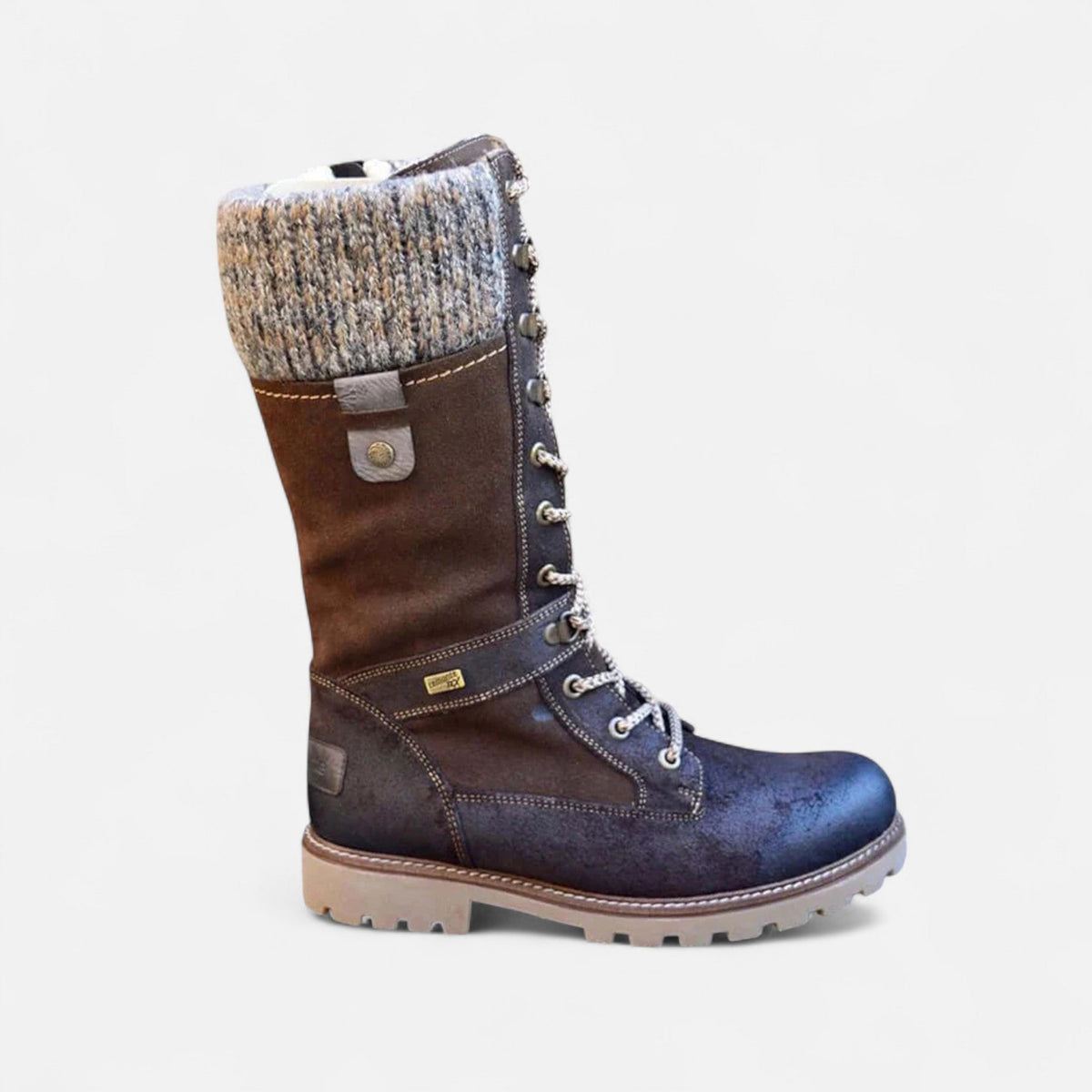 Bottes à lacets à col texturé pour femmes