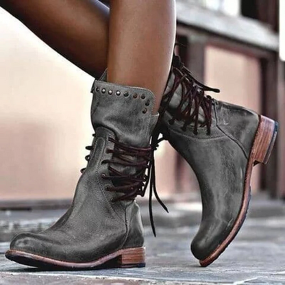 Bottes à lacets à œillets pour femmes