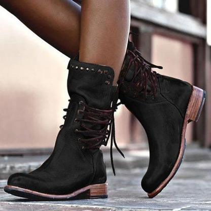 Bottes à lacets à œillets pour femmes