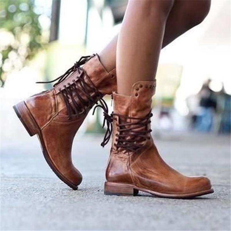 Bottes à lacets à œillets pour femmes