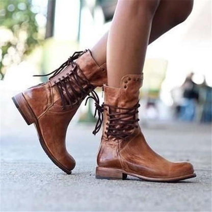 Bottes à lacets à œillets pour femmes