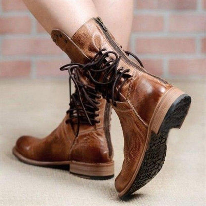 Bottes à lacets à œillets pour femmes