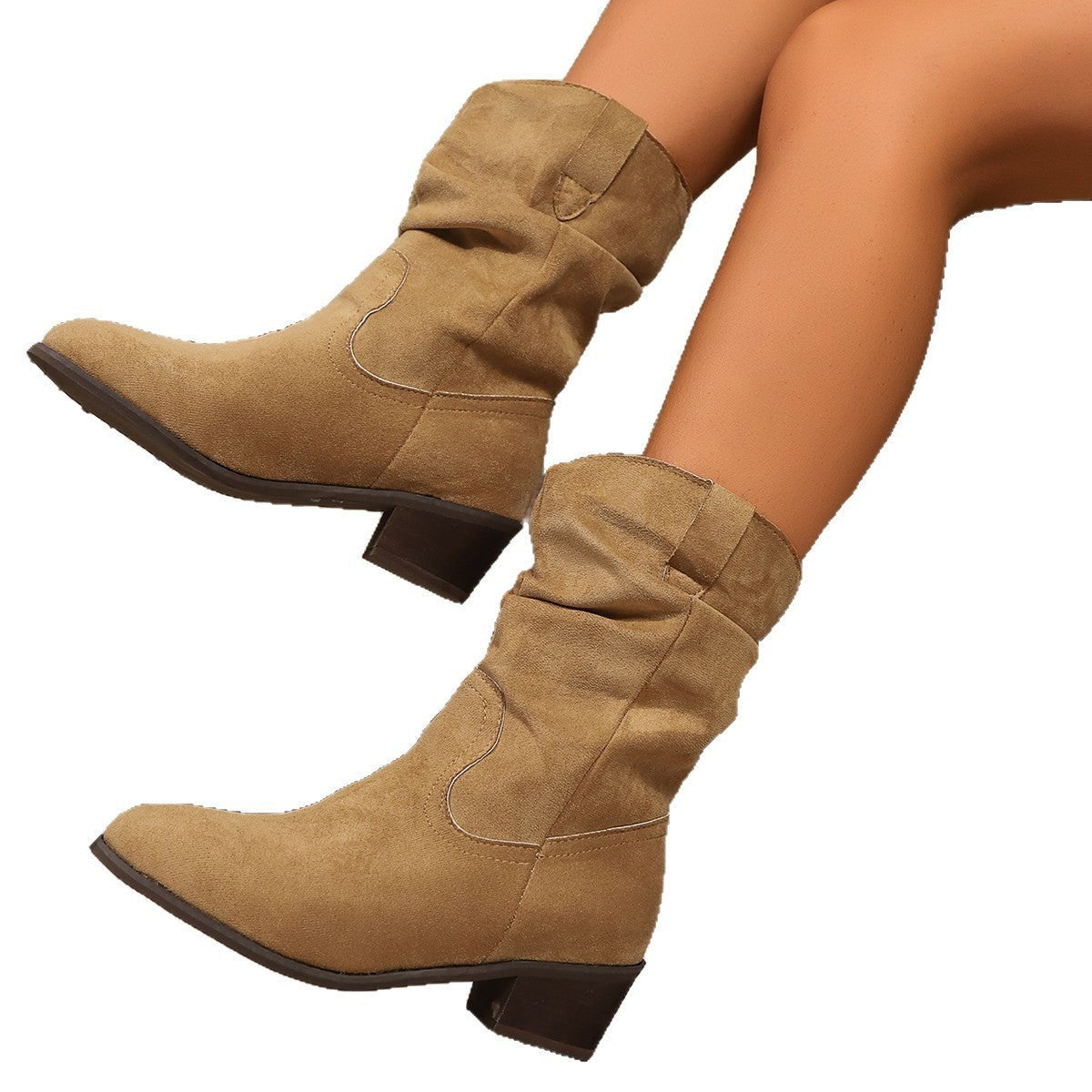 Bottes à tige froncée pour femmes