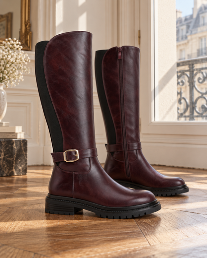 Bottes cavalières à boucle pour femmes
