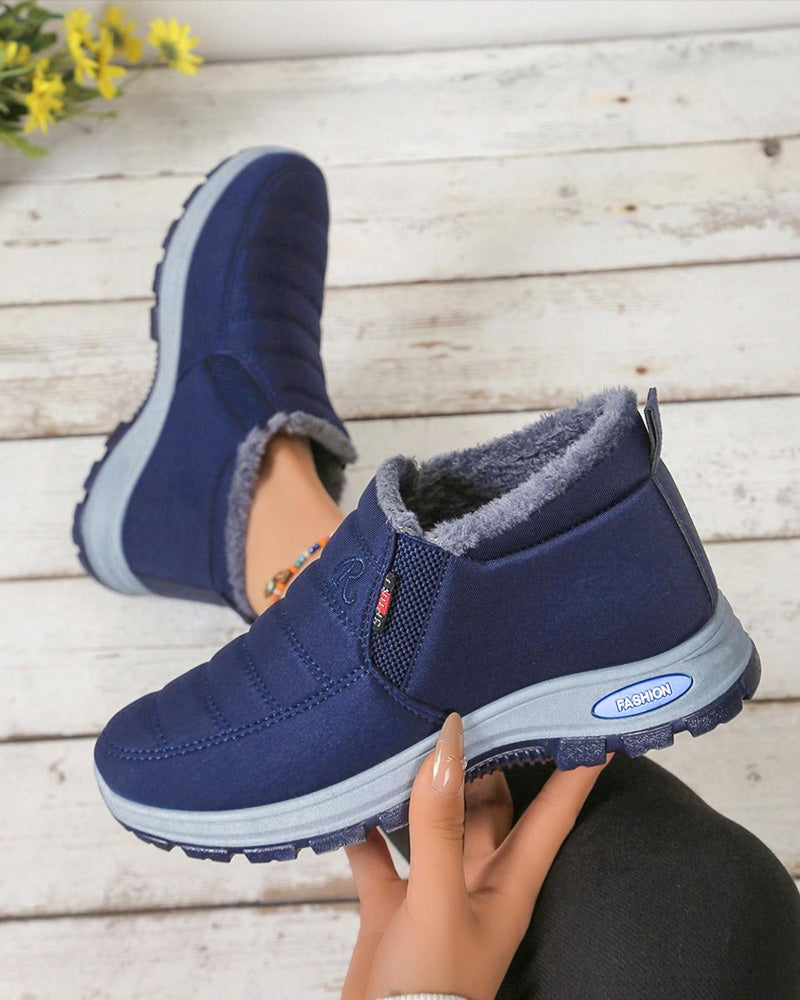 Bottes doublées à semelle épaisse pour femmes