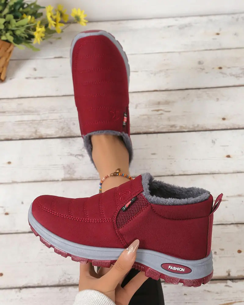 Bottes doublées à semelle épaisse pour femmes
