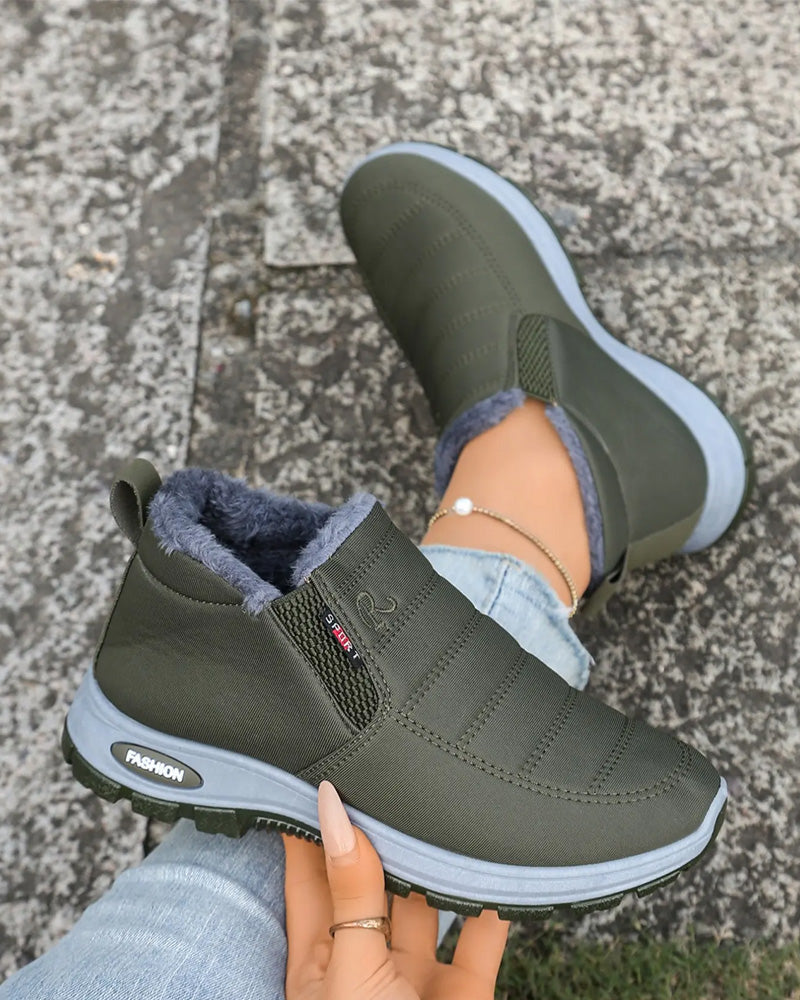 Bottes doublées à semelle épaisse pour femmes