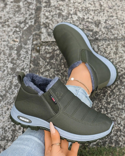 Bottes doublées à semelle épaisse pour femmes