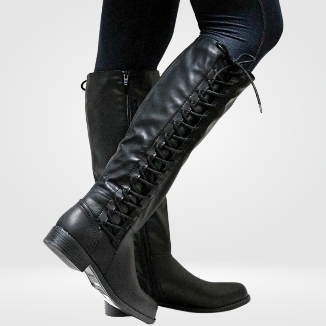 Bottes montantes à lacets pour femmes