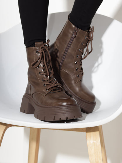Bottines à lacets à plateforme pour femmes
