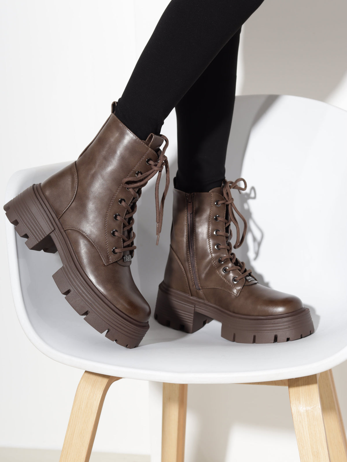 Bottines à lacets à plateforme pour femmes