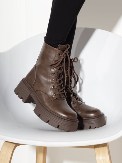 Bottines à lacets à plateforme pour femmes
