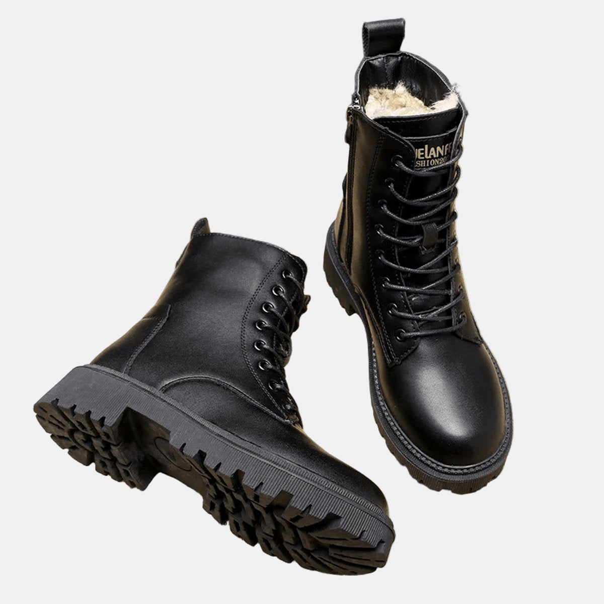 Bottines à lacets et zip pour femmes