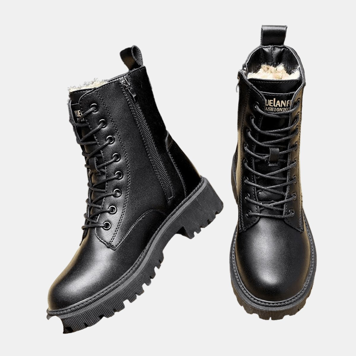 Bottines à lacets et zip pour femmes