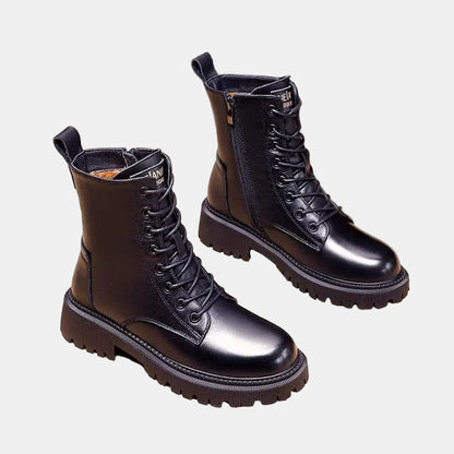 Bottines à lacets et zip pour femmes