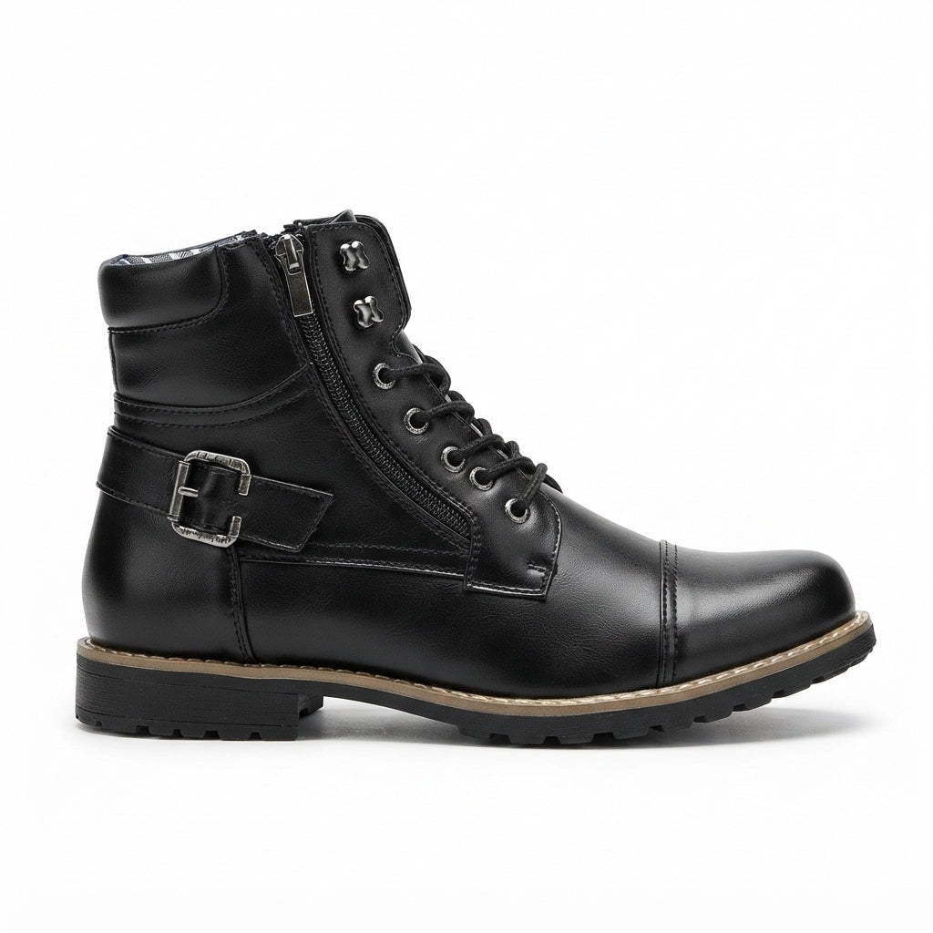 Bottines à lacets et zip pour hommes