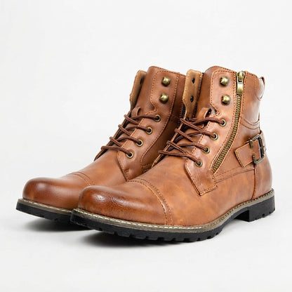 Bottines à lacets et zip pour hommes