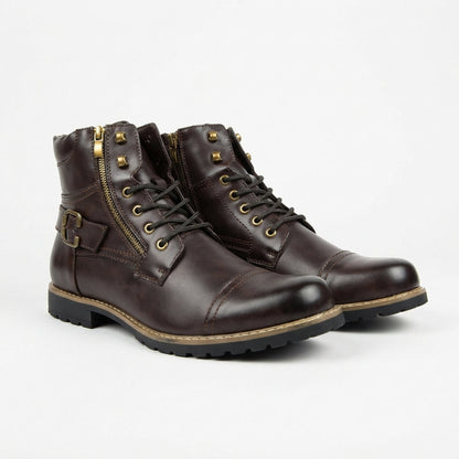 Bottines à lacets et zip pour hommes