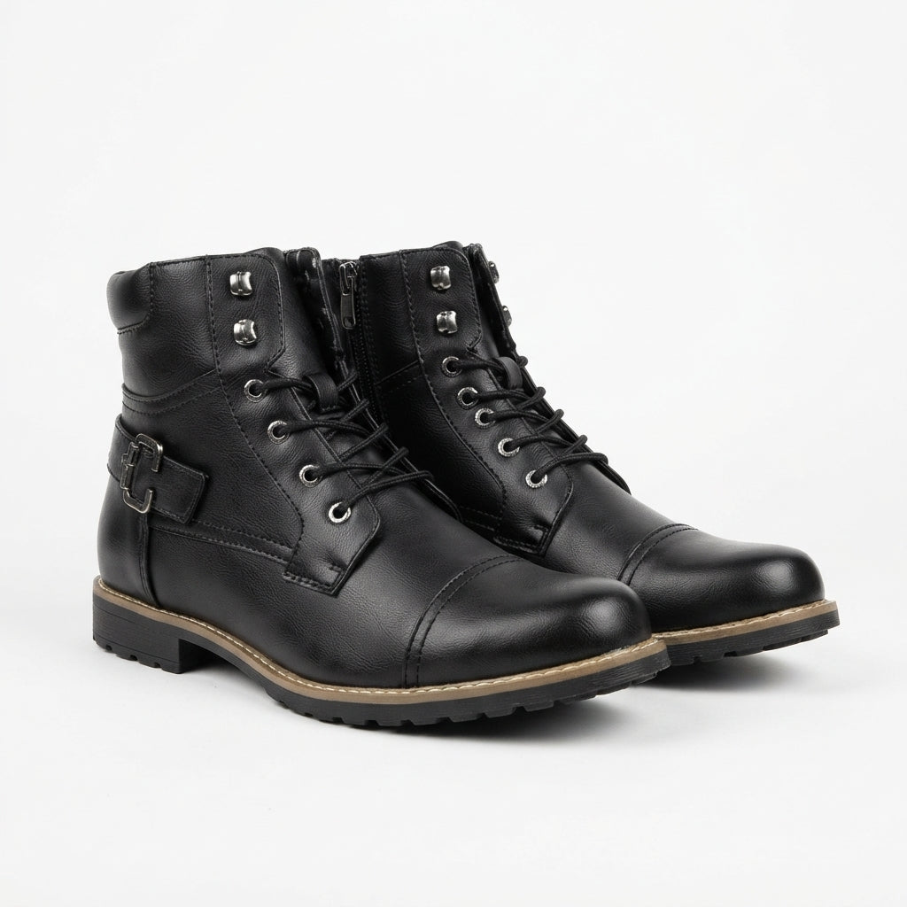 Bottines à lacets et zip pour hommes