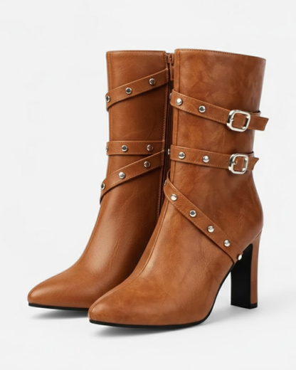 Bottines à talon et lanières pour femmes