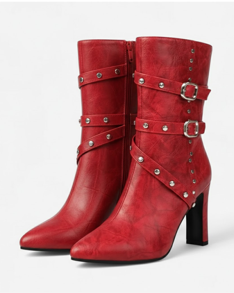 Bottines à talon et lanières pour femmes