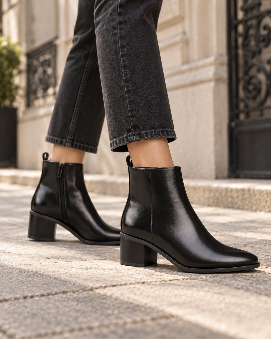 Bottines à talon large pour femmes