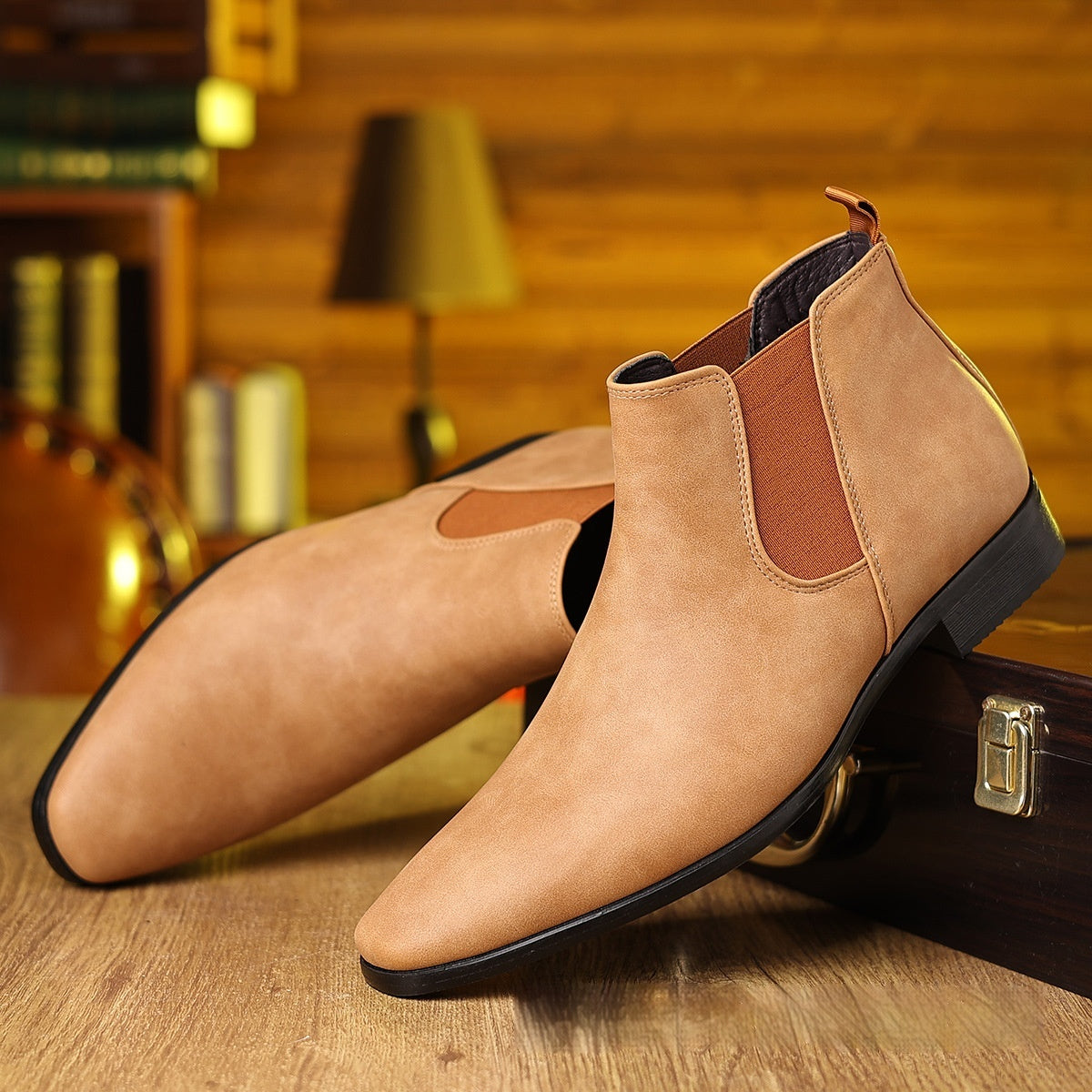 Bottines Chelsea à bout carré pour hommes